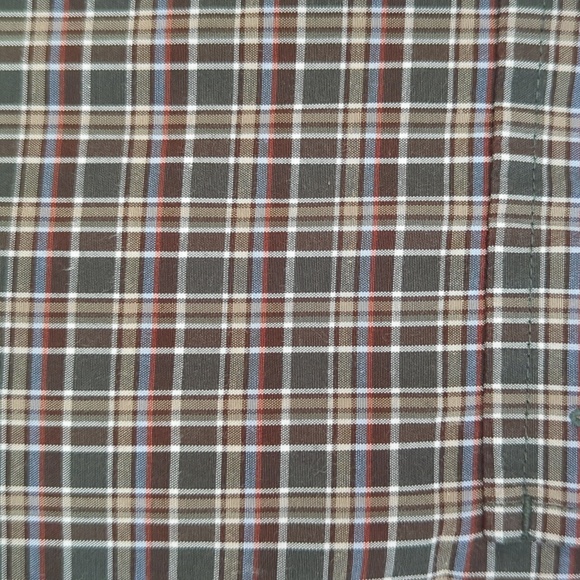 Dockers Plaid Long Sleeve Button Down Shirt LARGE Green Tan - Picture 6 of 16